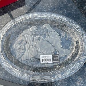 Holiday Classics by Mikasa Nativity Crystal Plaque/ Plate /Dish. Christmas